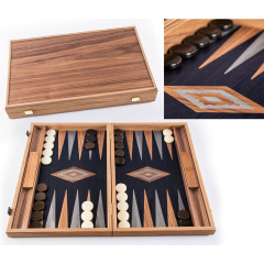 Backgammon Premium Noyer / Chêne sombre 60cm
