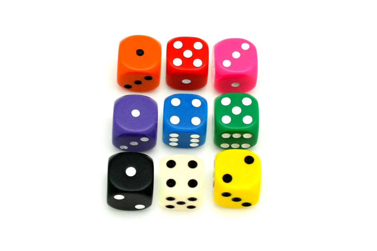 Dé 16mm opaque couleur (D06)