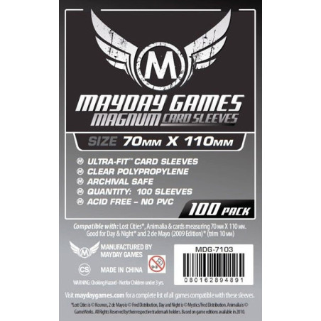 100 Protège cartes 70x110mm (Mayday)