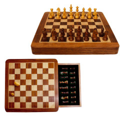 Echecs magnétiques 30cm marqueté tiroir (non pliable)