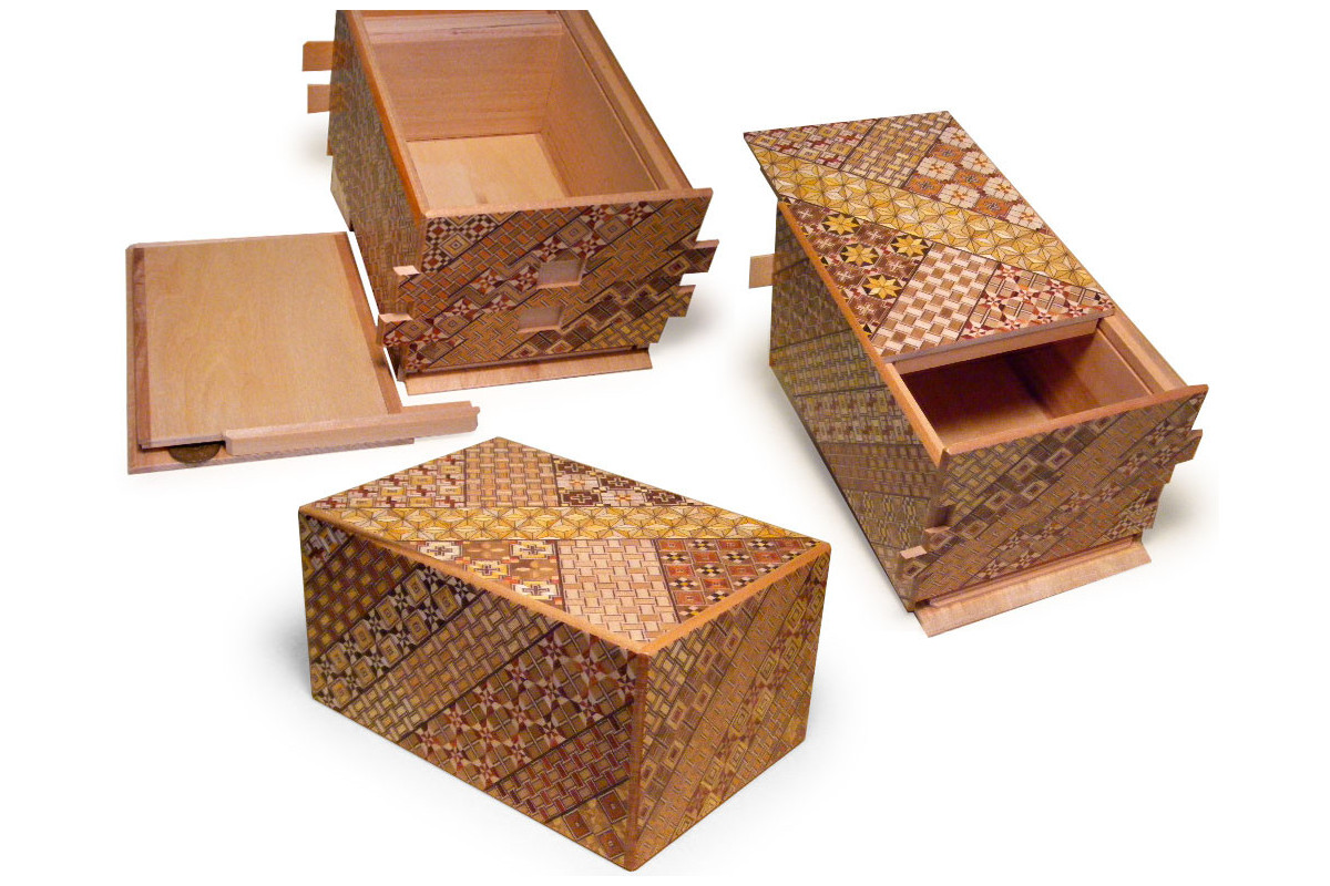 Boîte à secrets japonaise 6 sun 36 mouvements + tiroir secret