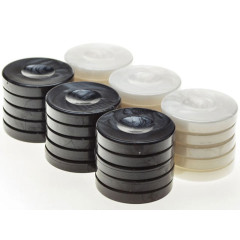 Pions de Backgammon Pearl 36mm noir