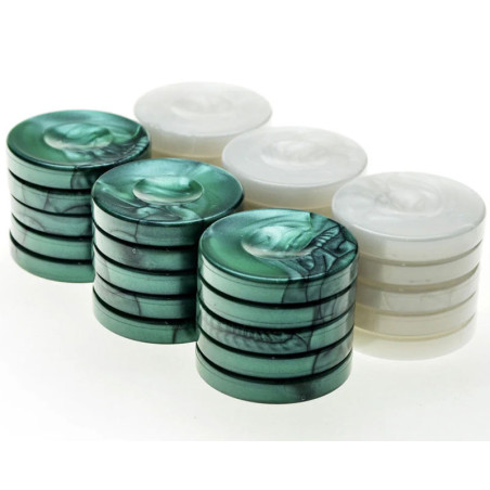 Pions de Backgammon Pearl 36mm vert
