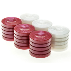 Pions de Backgammon Pearl 36mm rouge