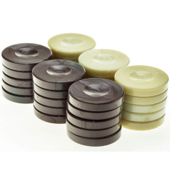 Pions de Backgammon Pearl 26mm brun