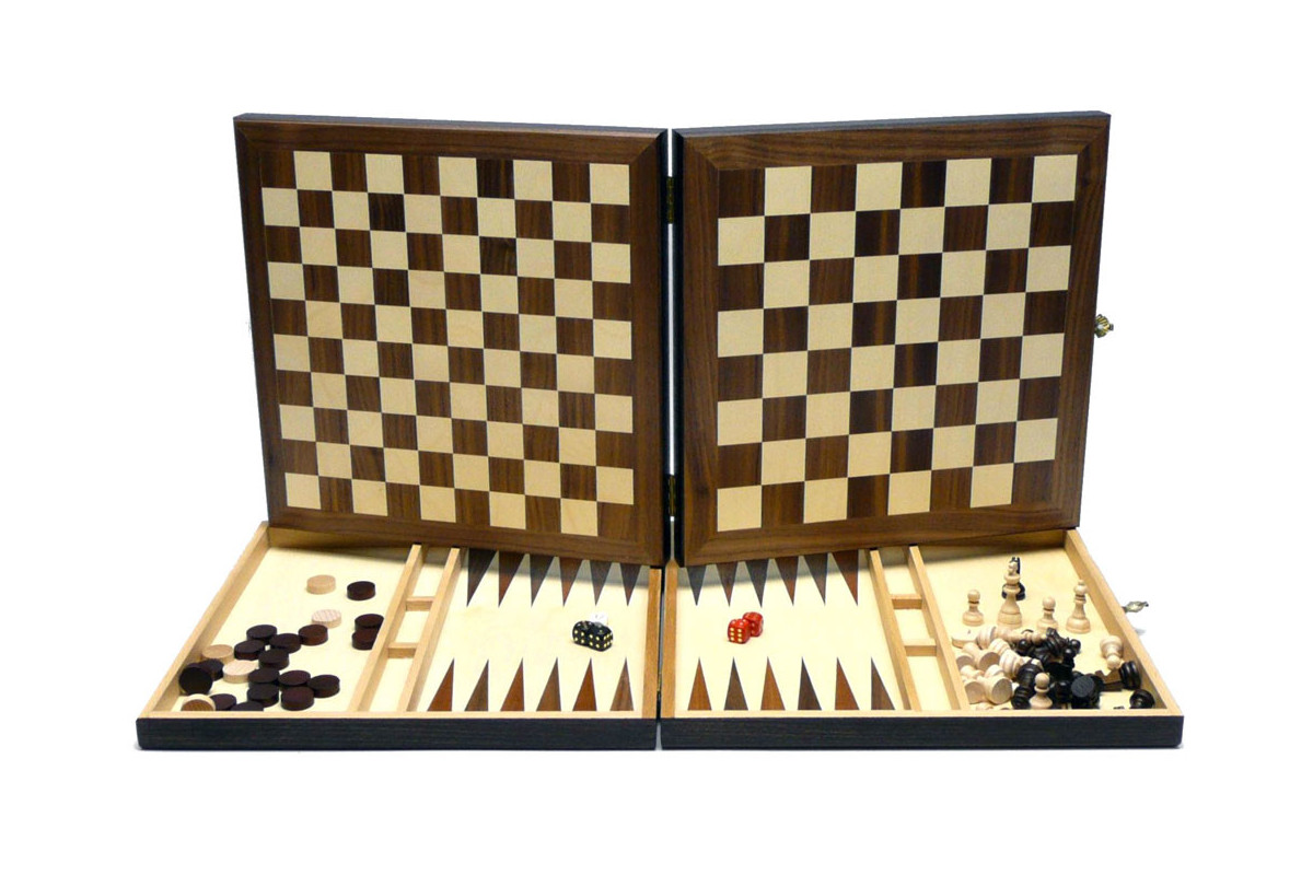 Coffret Échecs-Dames-Backgammon