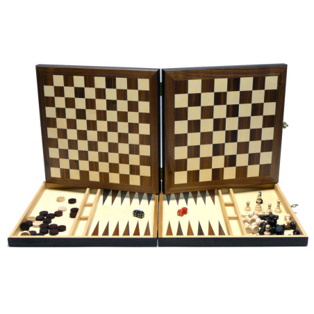 Coffret Échecs-Dames-Backgammon