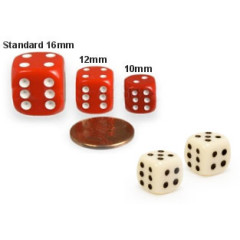 Paire de dés 12mm blancs