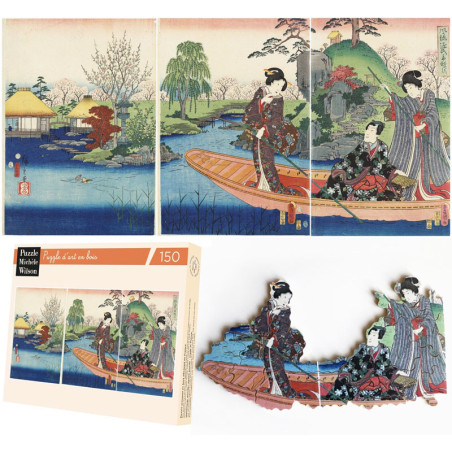 La Barque - Kunisada - puzzle Michèle Wilson 150 pièces