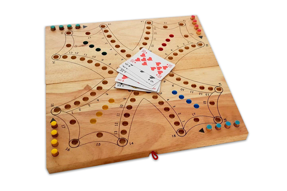 Jeu de Toc pliable 4 joueurs hevea massif 35cm