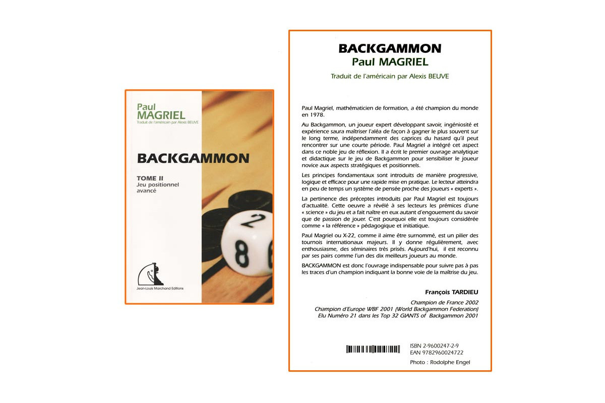 Magriel - Backgammon tome 2 : Jeu positionnel avancé