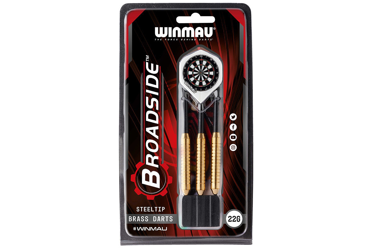 Fléchettes Broadside Winmau laiton 22 gr