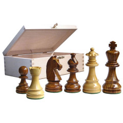 Pièces échecs lestées 88mm (5) Acacia/Buis