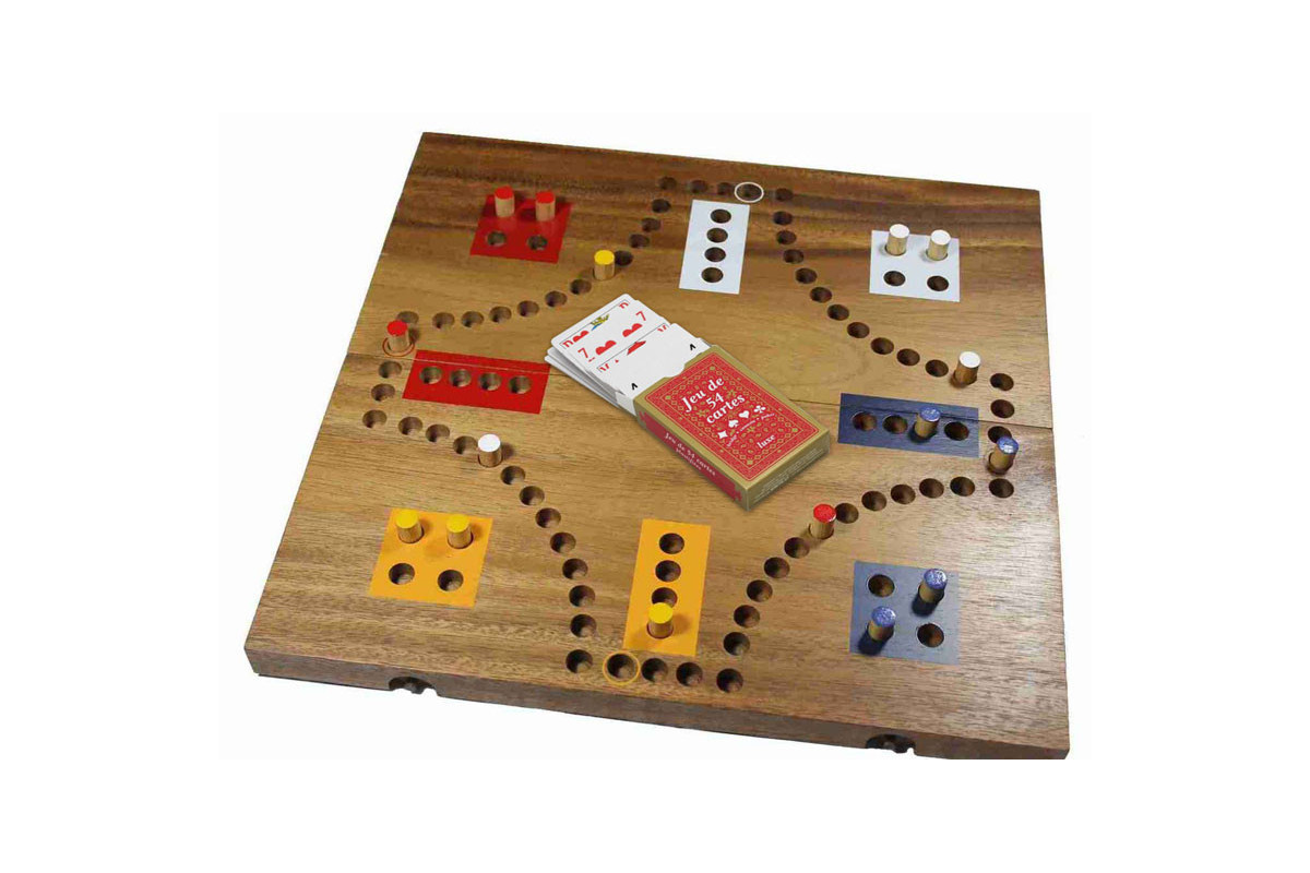 Jeu de Toc pliable 4 joueurs en bois massif (16 cases)
