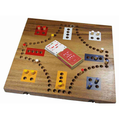 Jeu de Toc pliable 4 joueurs en bois massif (16 cases)