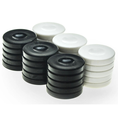 Pions de Backgammon standard 36mm noirs