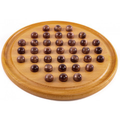 Solitaire hêtre billes bois 29cm (37 billes)