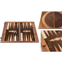 Backgammon Premium en noyer massif Tronc 60cm
