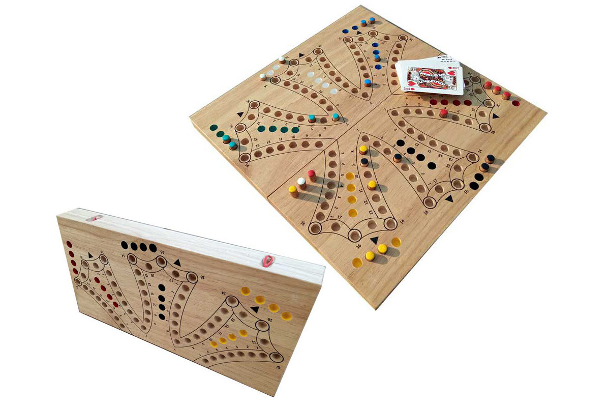 Jeu de Toc pliable 6 joueurs hevea massif 35cm