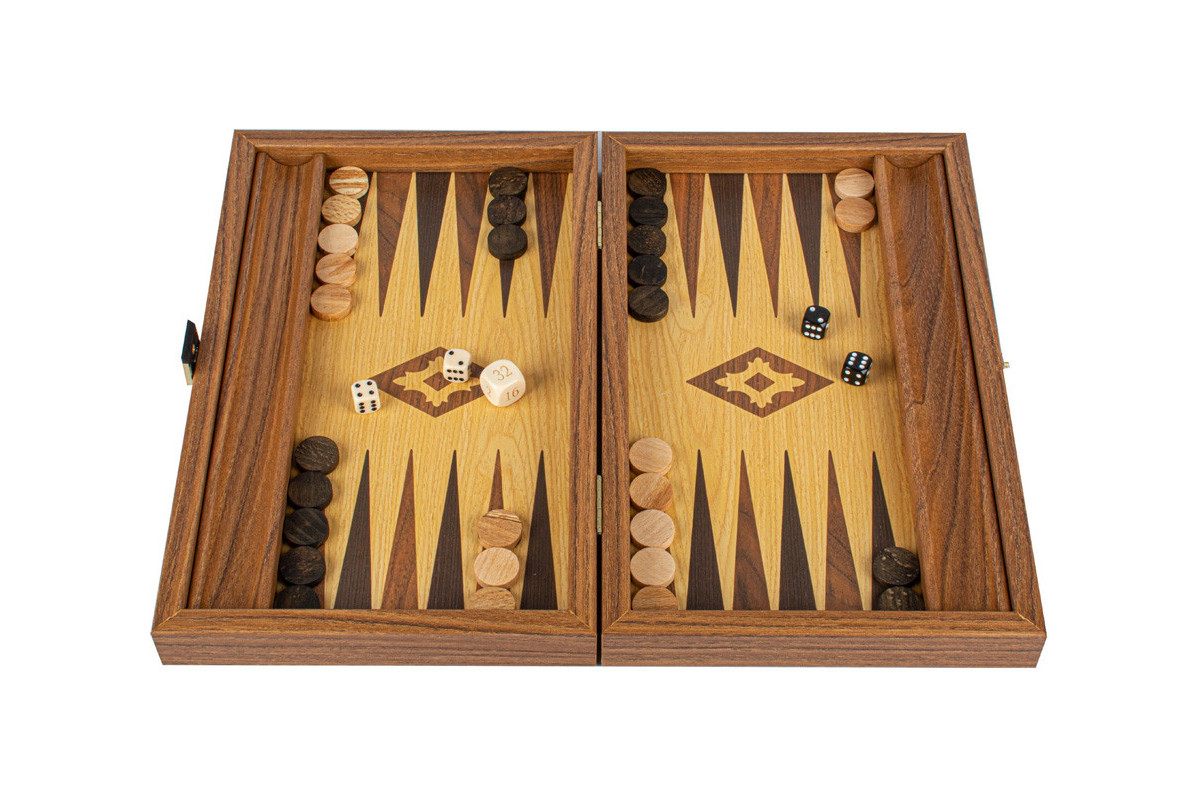 Backgammon aspect chêne 45cm