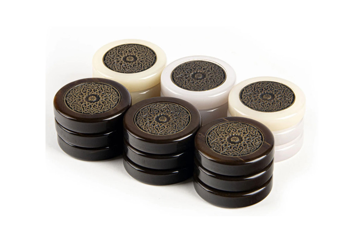 Pions de Backgammon en acrylique gravés