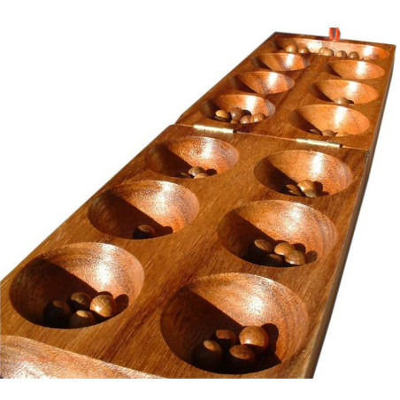 Awale rectangulaire, billes en bois