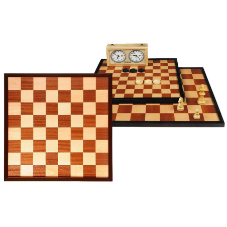 Échiquier/damier marqueté 47cm case 55/45mm